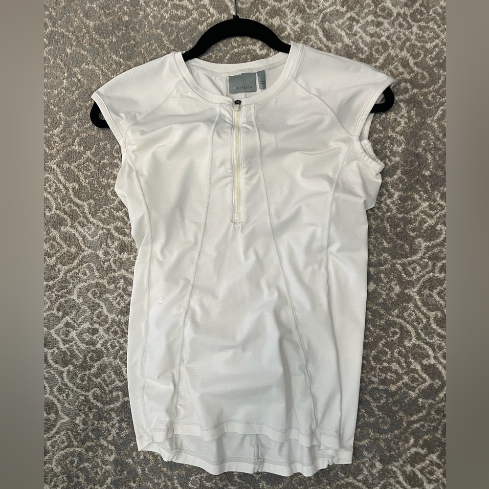 Athleta  3/4 zip sleeveless workout top